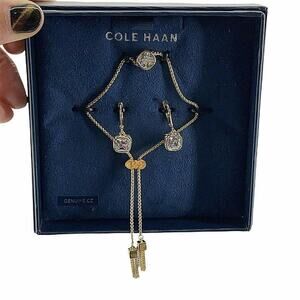Cole Haan CZ Crystal Earrings Bracelet Boxed Gift Set Cubic Zirconia